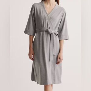 Quince Bamboo Jersey Robe, heather gray, X-Large